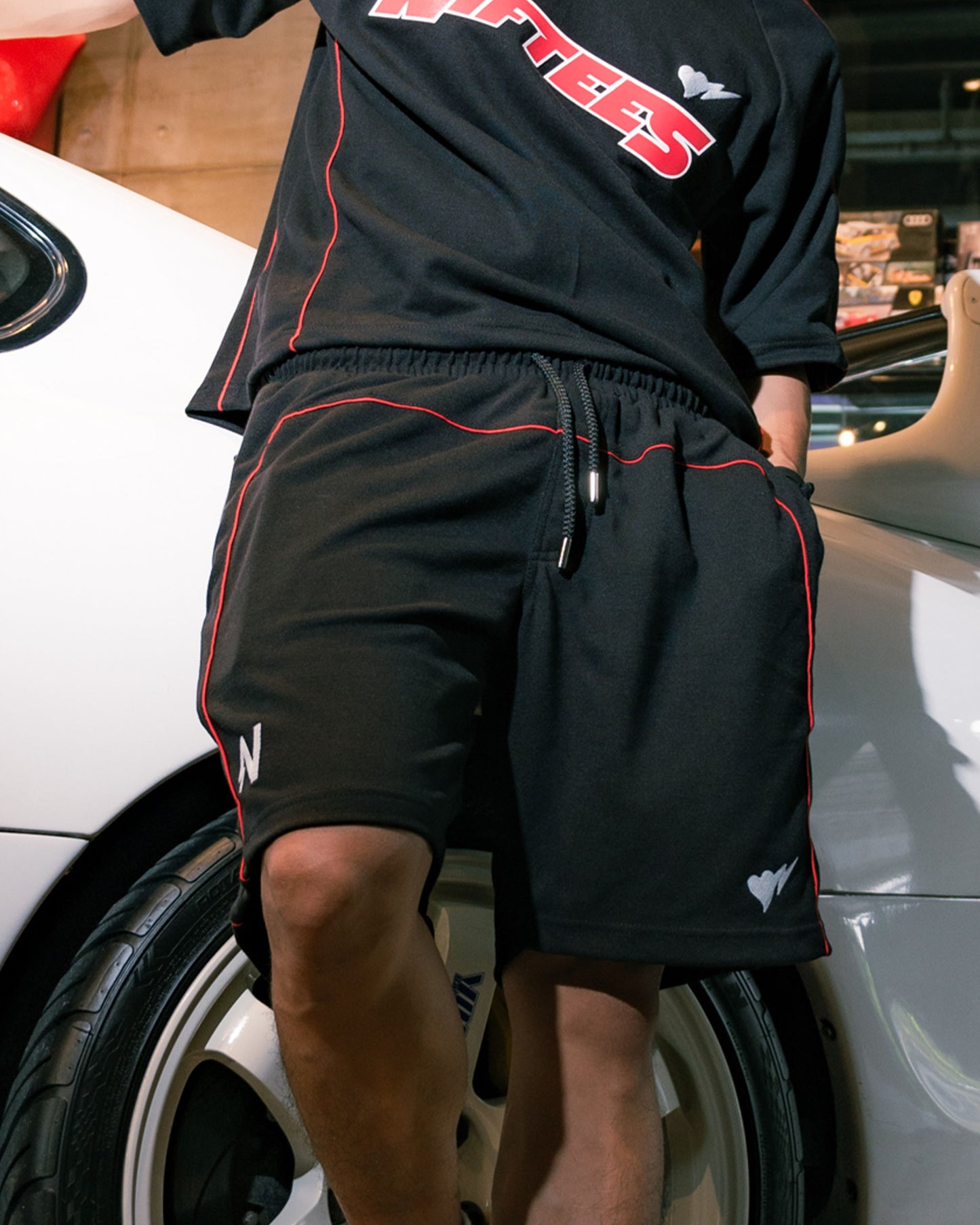 Crimson Pique Shorts