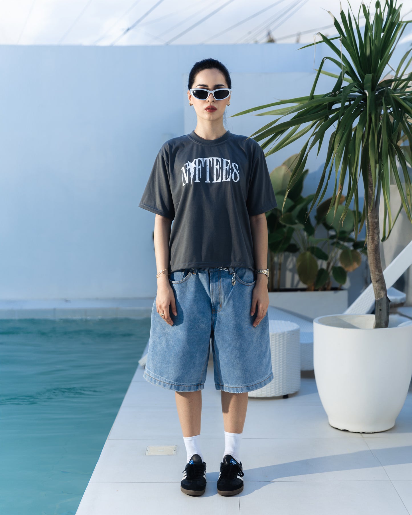 Rising Star "Patch" Cropped Tee - Ash v2