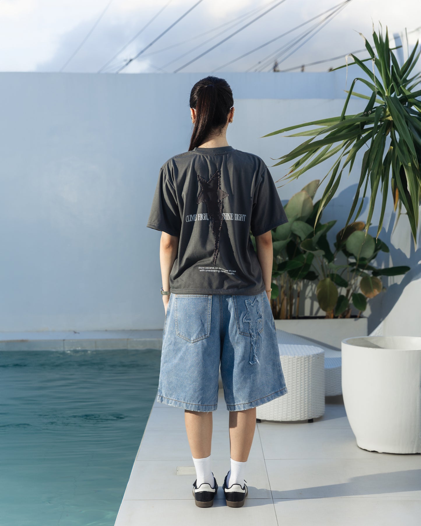 Rising Star "Patch" Cropped Tee - Ash v2