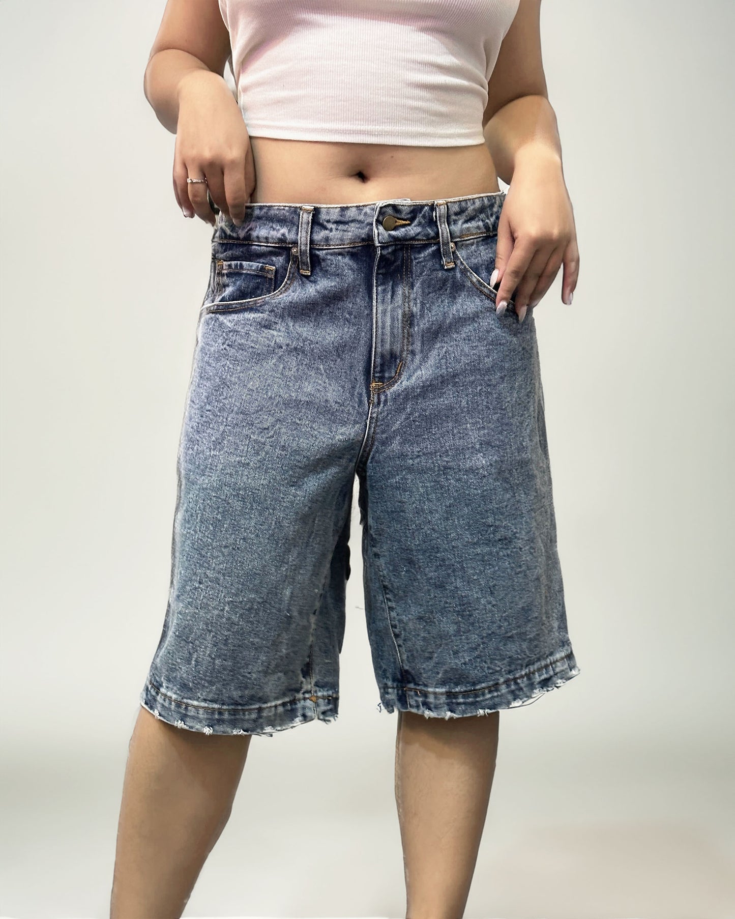 Rising Star Denim Shorts - Washed Indigo