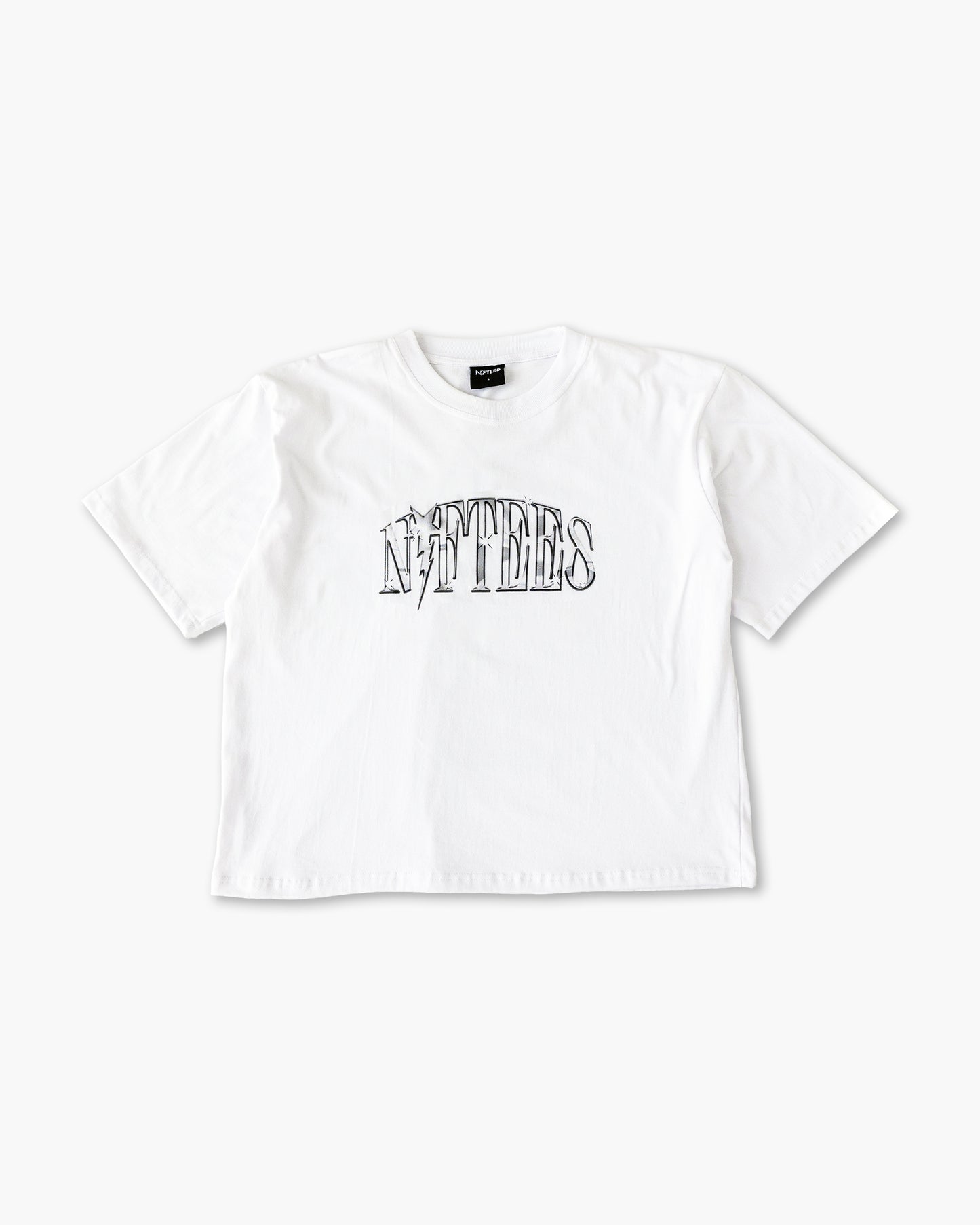 Rising Star "Chrome" Cropped Tee - White